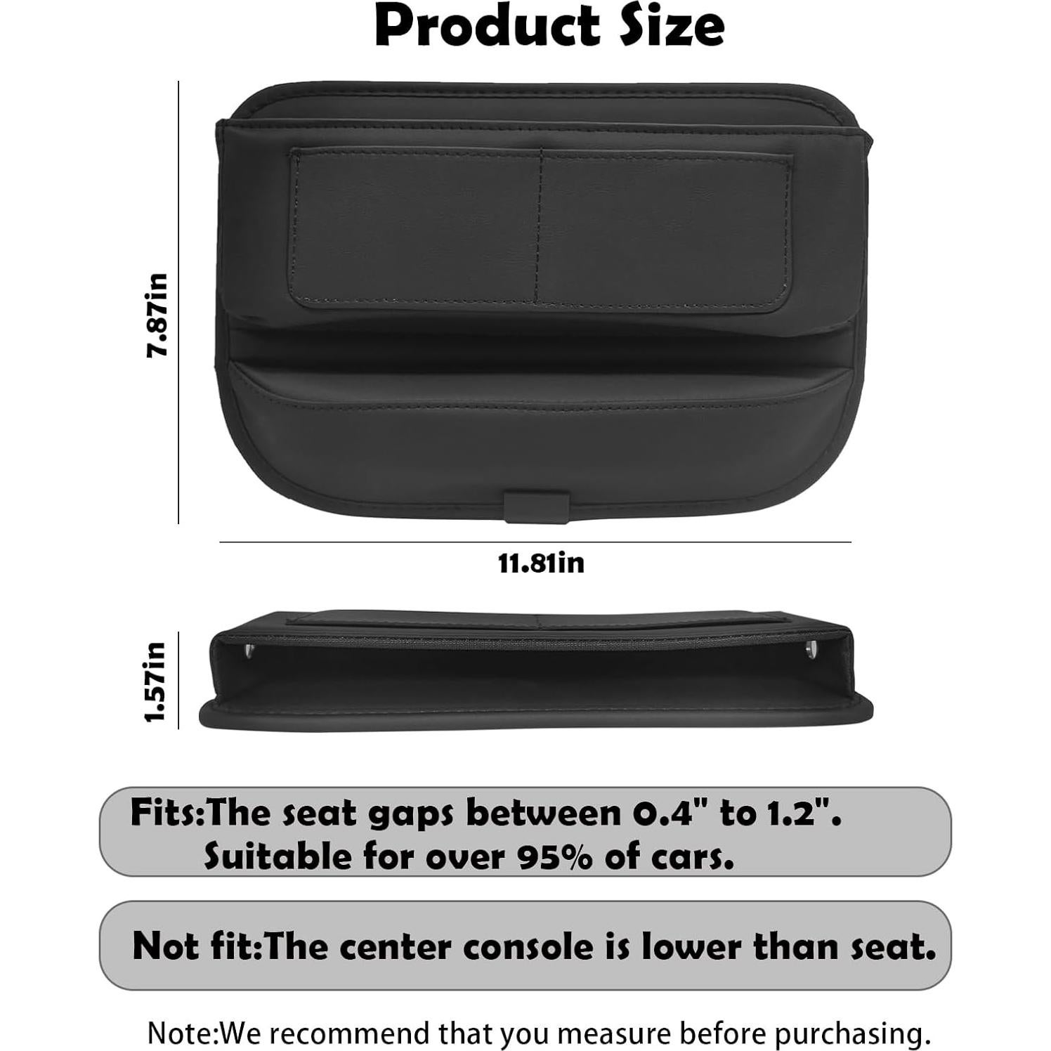 Relleno de Hueco de Asiento Hietuop 2 Paquetes Negro