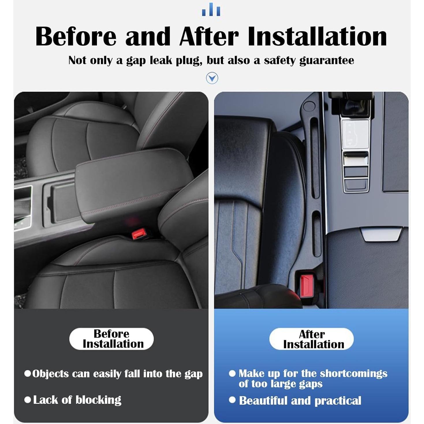 Relleno Espacio Asientos Coche Swartisfad 2 Pack Negro