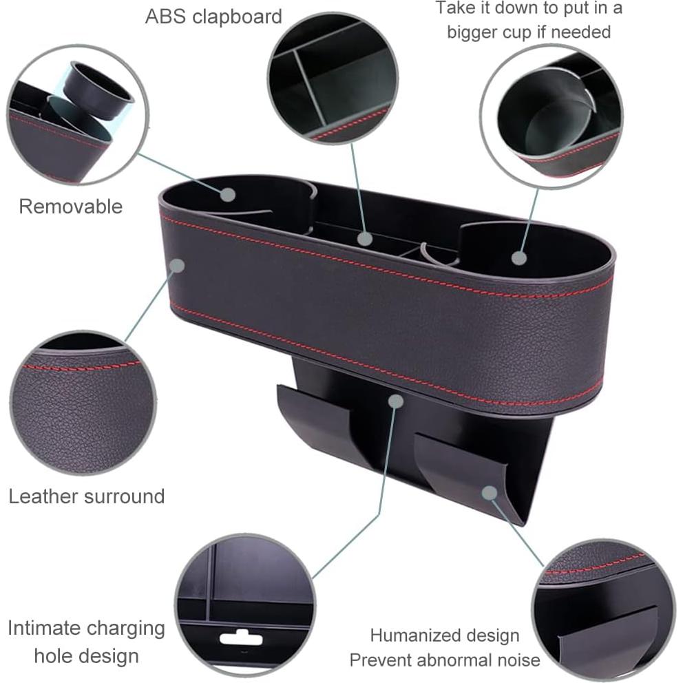 Organizador de espacio entre asientos CMWWYFC - Soporte para tazas y almacenamiento