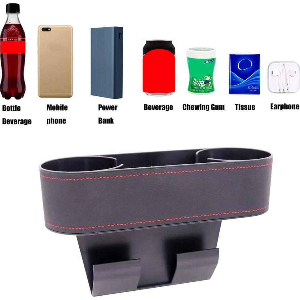Organizador de espacio entre asientos CMWWYFC - Soporte para tazas y almacenamiento