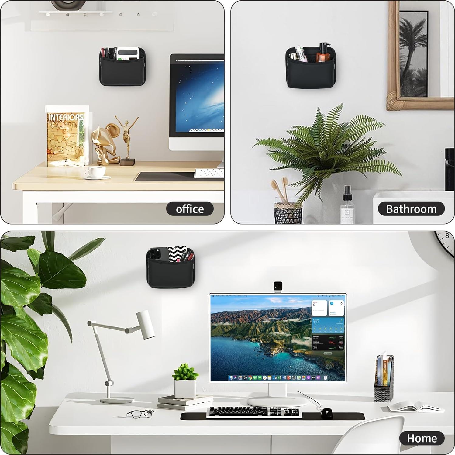 Bolsa de Almacenamiento Lateral para Asiento de Coche JEYODA 1961 - Cuero Negro