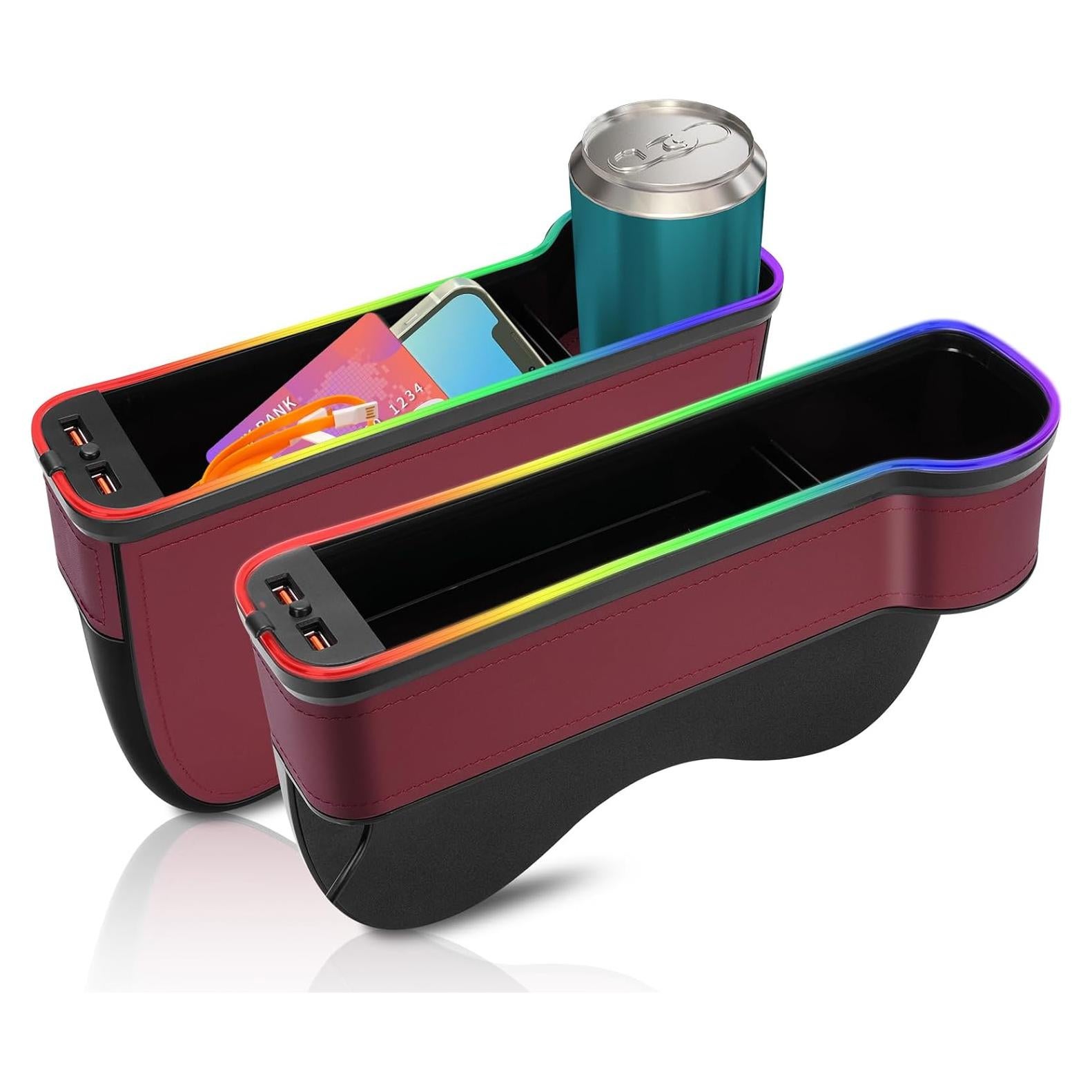 Organizador de Asiento de Coche WODHMIEY con Luz LED y Cargador USB