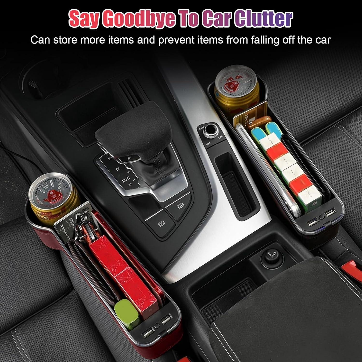 Organizador de Asiento de Coche WODHMIEY con Luz LED y Cargador USB