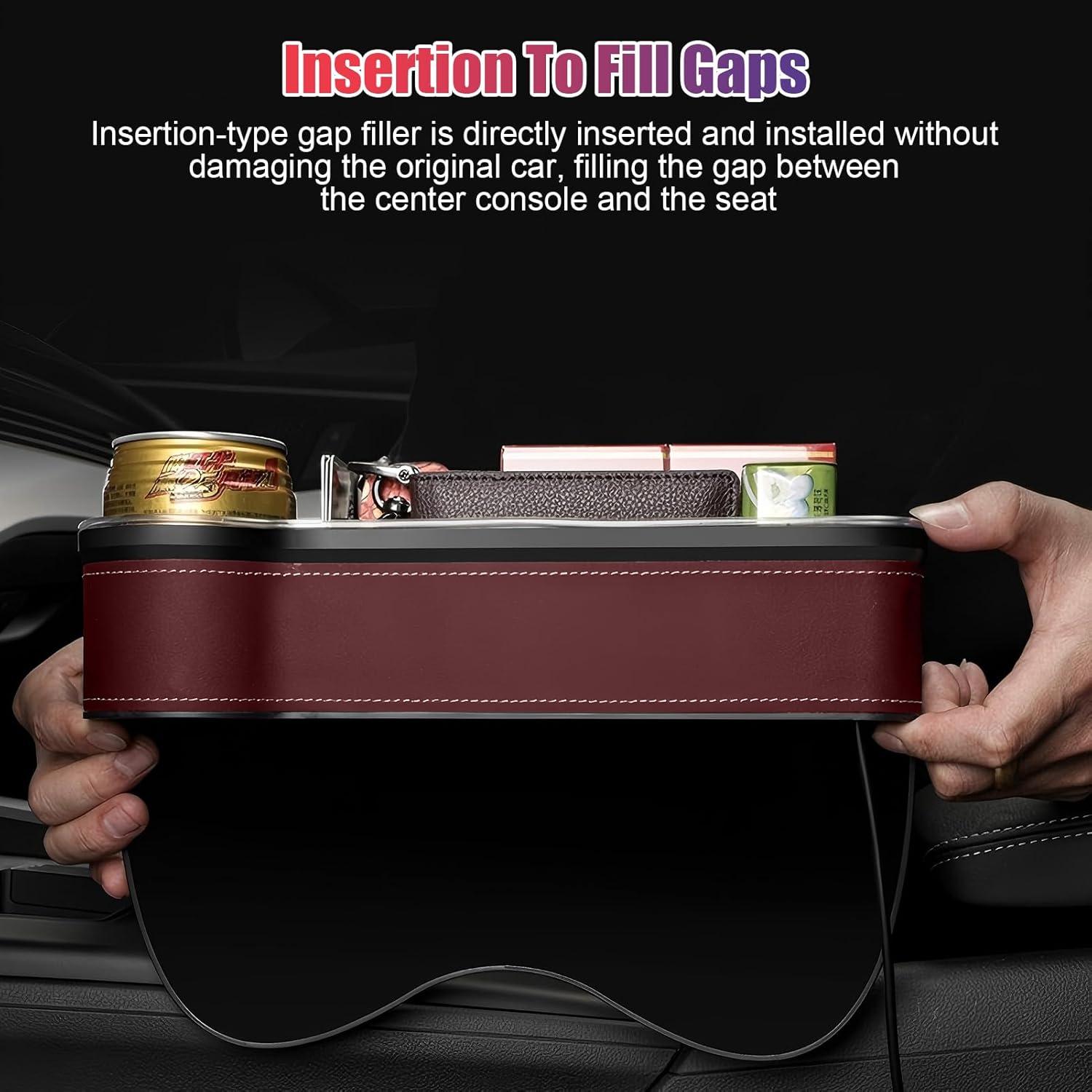 Organizador de Asiento de Coche WODHMIEY con Luz LED y Cargador USB