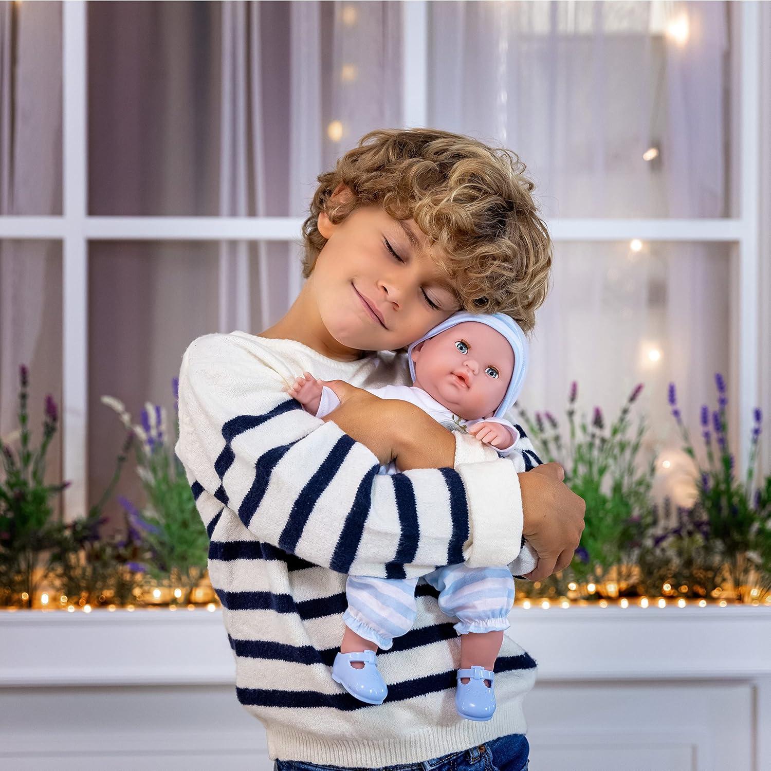 Muñeca de bebé JC Toys 38 cm con accesorios y ojos que cierran