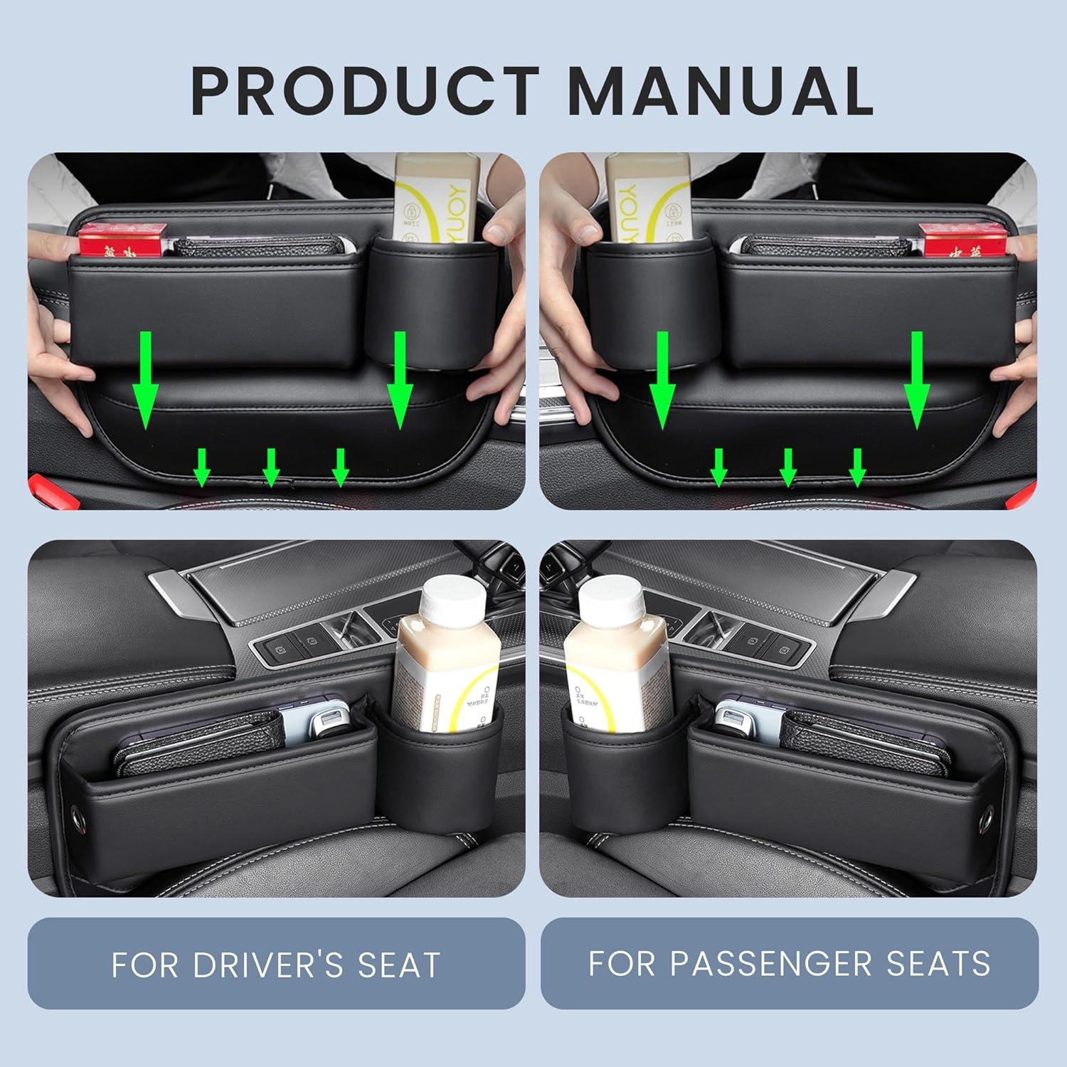Organizador de Espacio entre Asientos de Coche NYEONHRT Marrón - 2 Unidades
