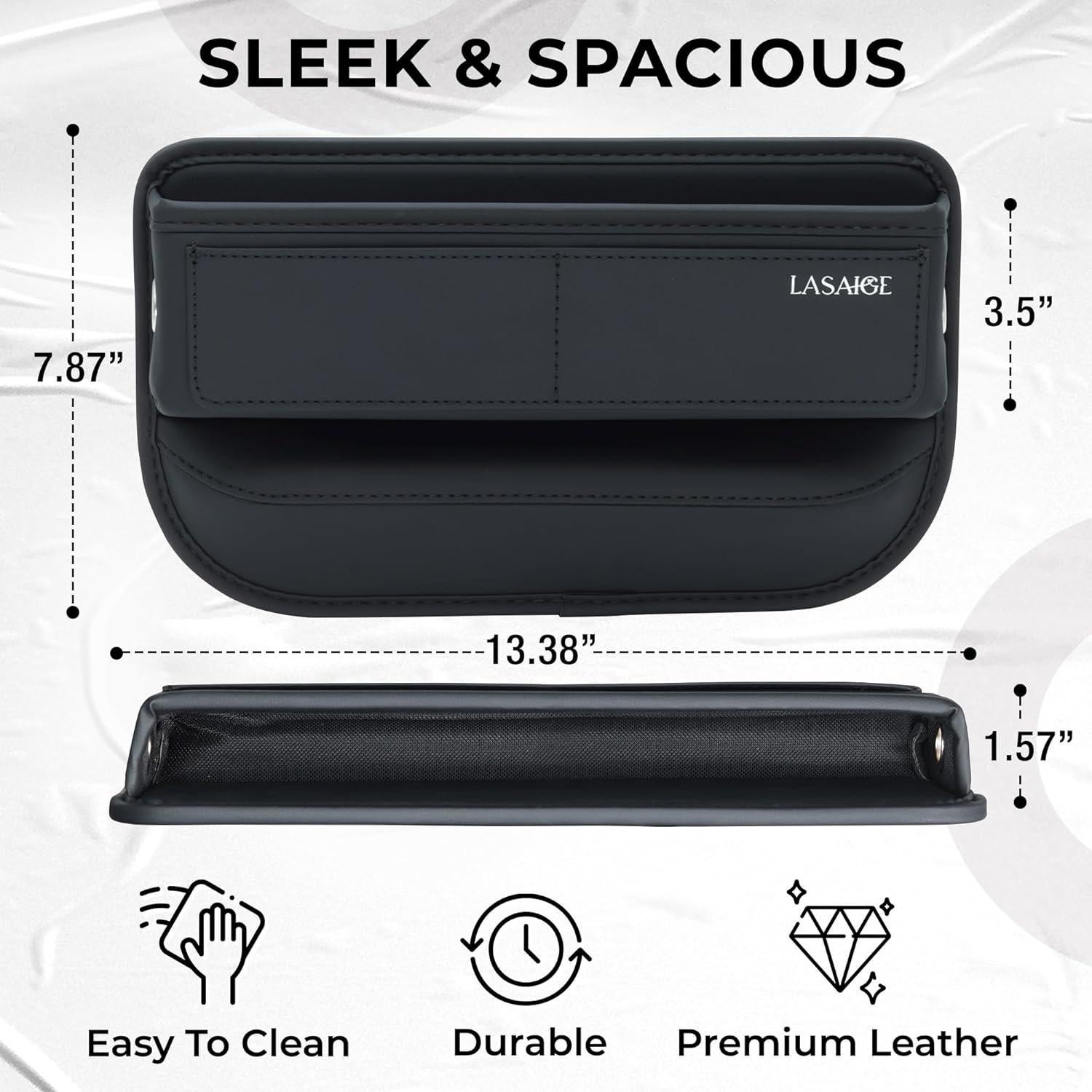 Organizador de Auto LASAIGE Relleno Espacio entre Asientos Negro