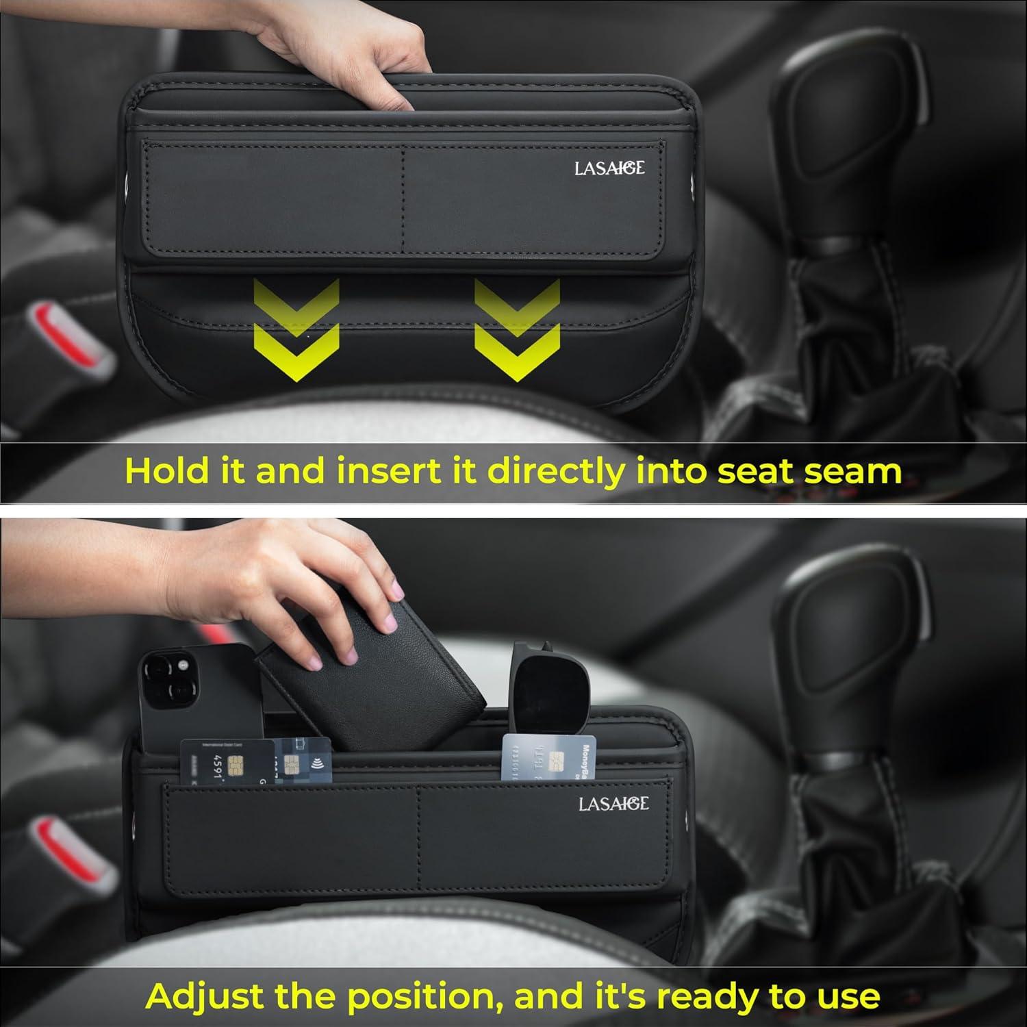 Organizador de Auto LASAIGE Relleno Espacio entre Asientos Negro