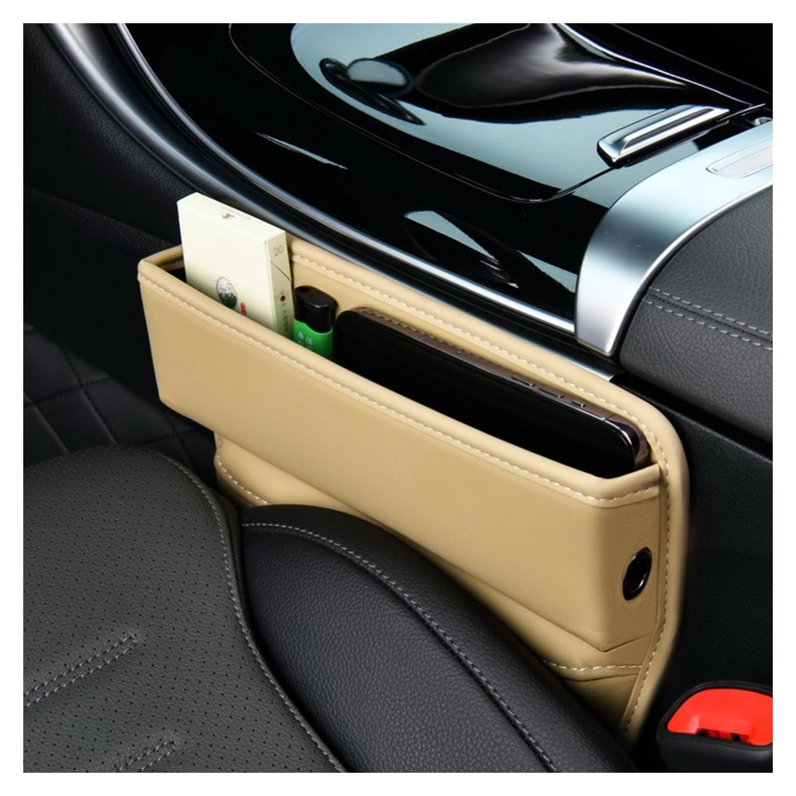 Organizador de Asiento de Auto Ziciner de Cuero Beige