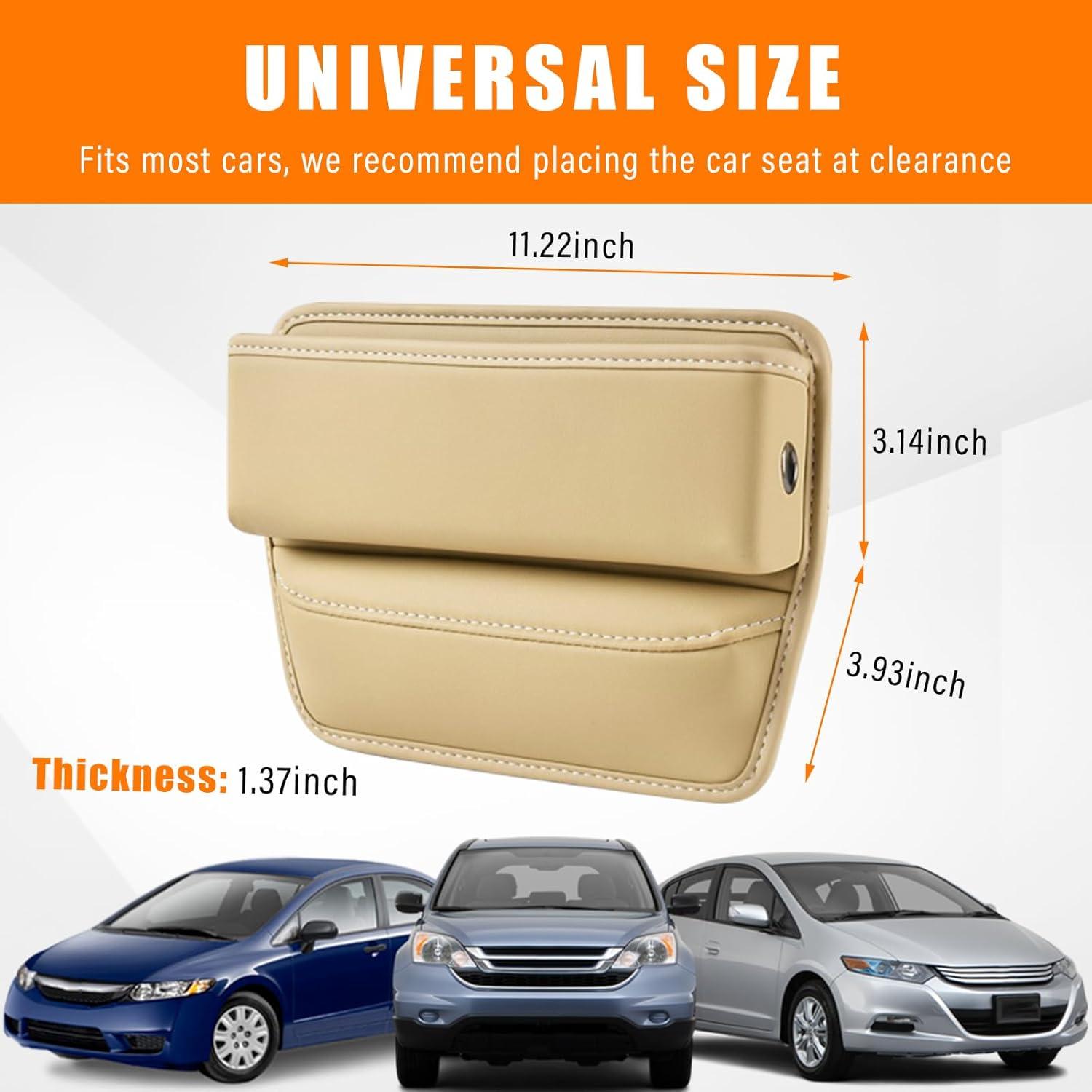 Organizador de Asiento de Auto Ziciner de Cuero Beige