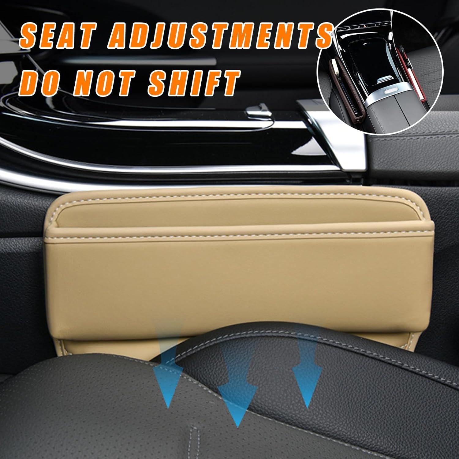 Organizador de Asiento de Auto Ziciner de Cuero Beige