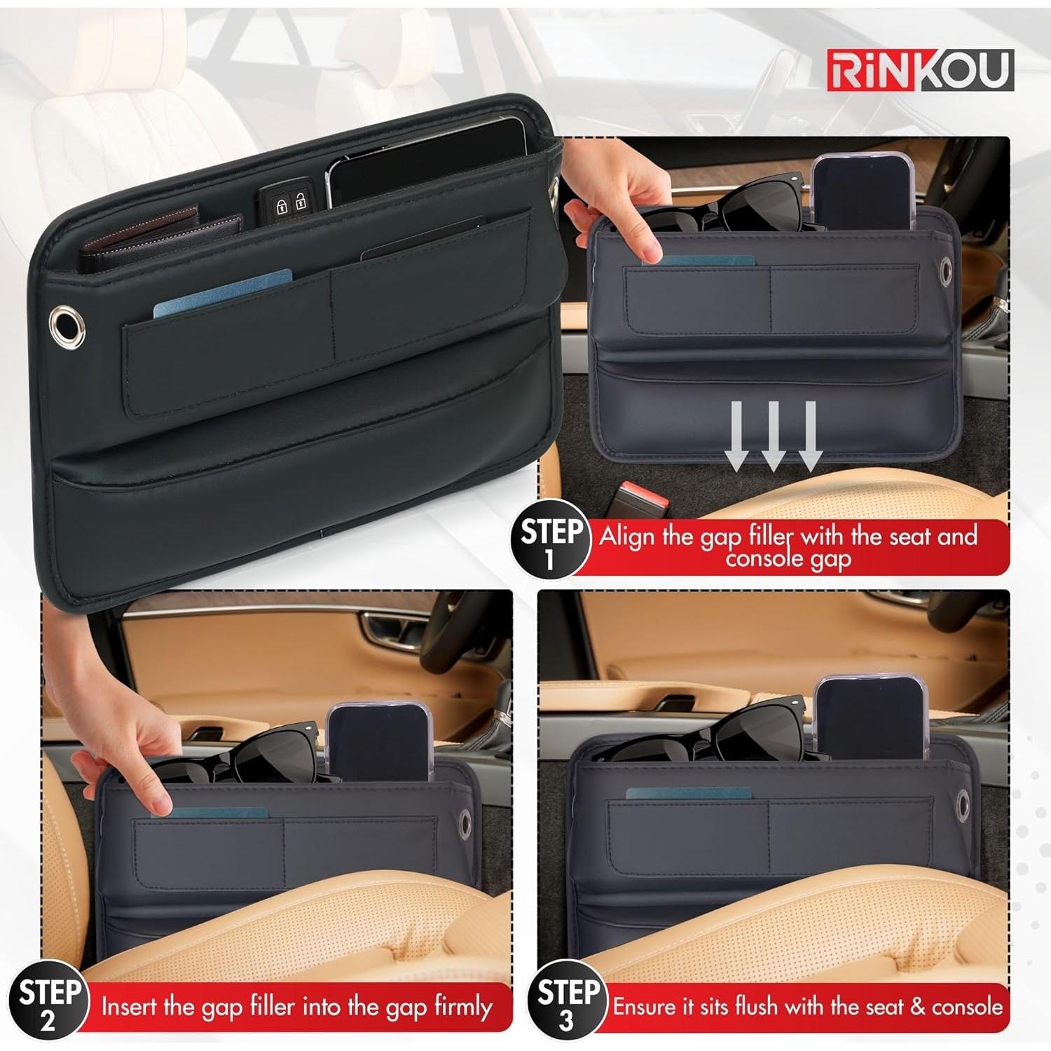 Organizador de Relleno para Espacio entre Asientos Rinkou - Cuero PU