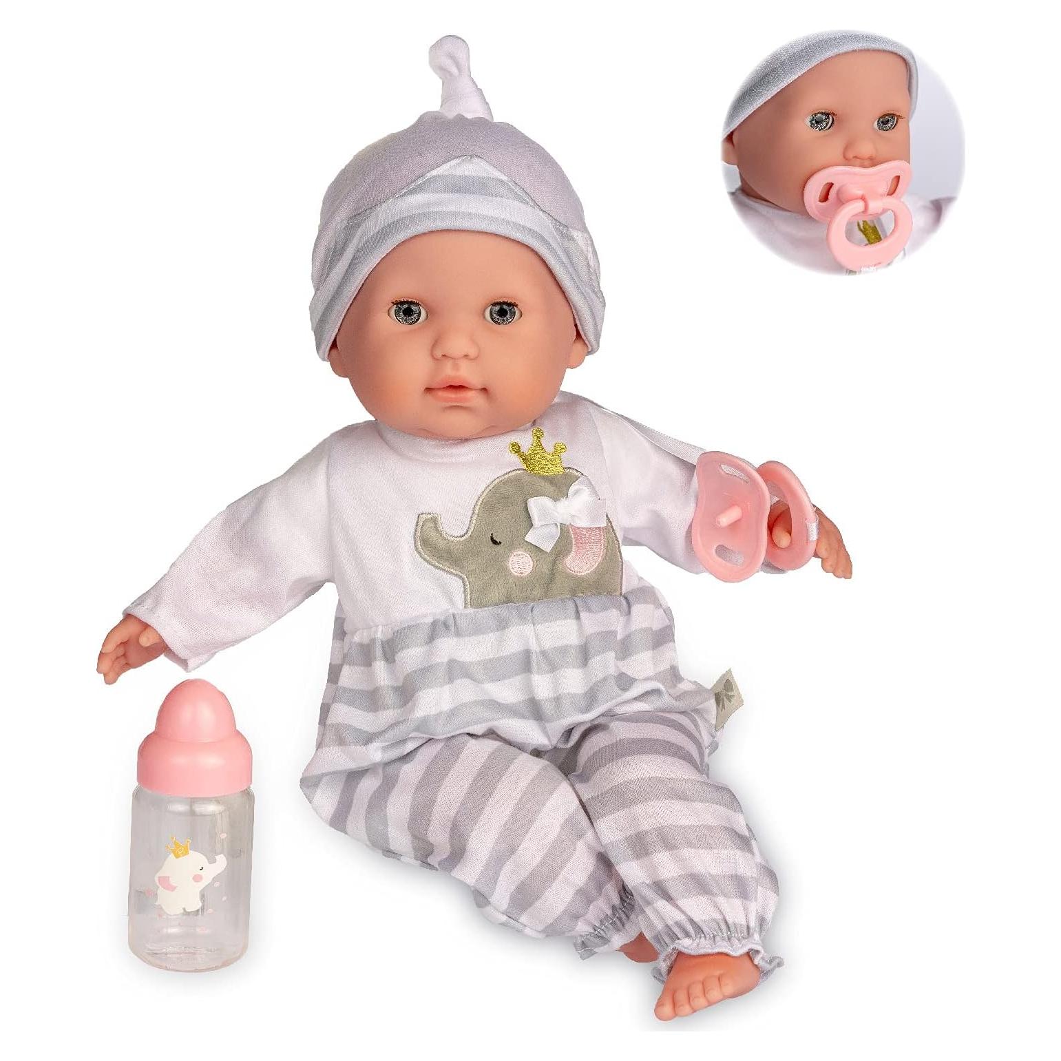 Muñeca de bebé blanda 38 cm con ojos que abren y cierran | JC Toys