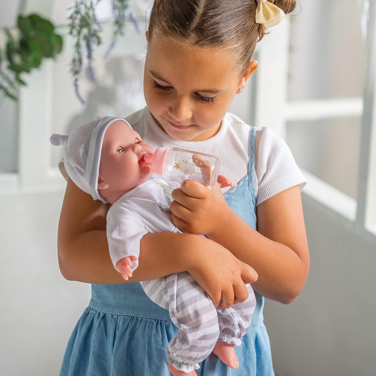 Muñeca de bebé blanda 38 cm con ojos que abren y cierran | JC Toys