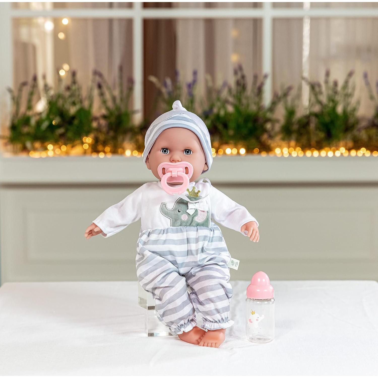 Muñeca de bebé blanda 38 cm con ojos que abren y cierran | JC Toys