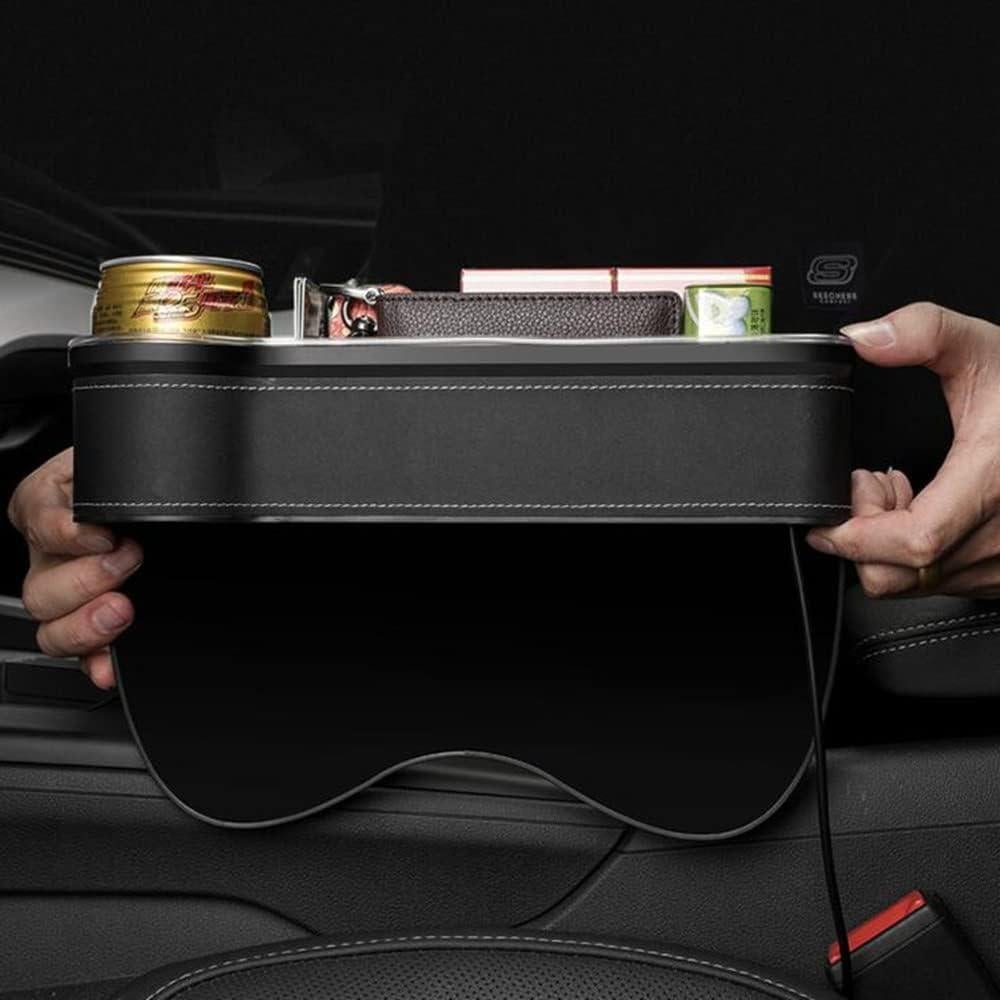 Organizador Tumecos para Espacio entre Asientos de Coche con Luz y Carga USB
