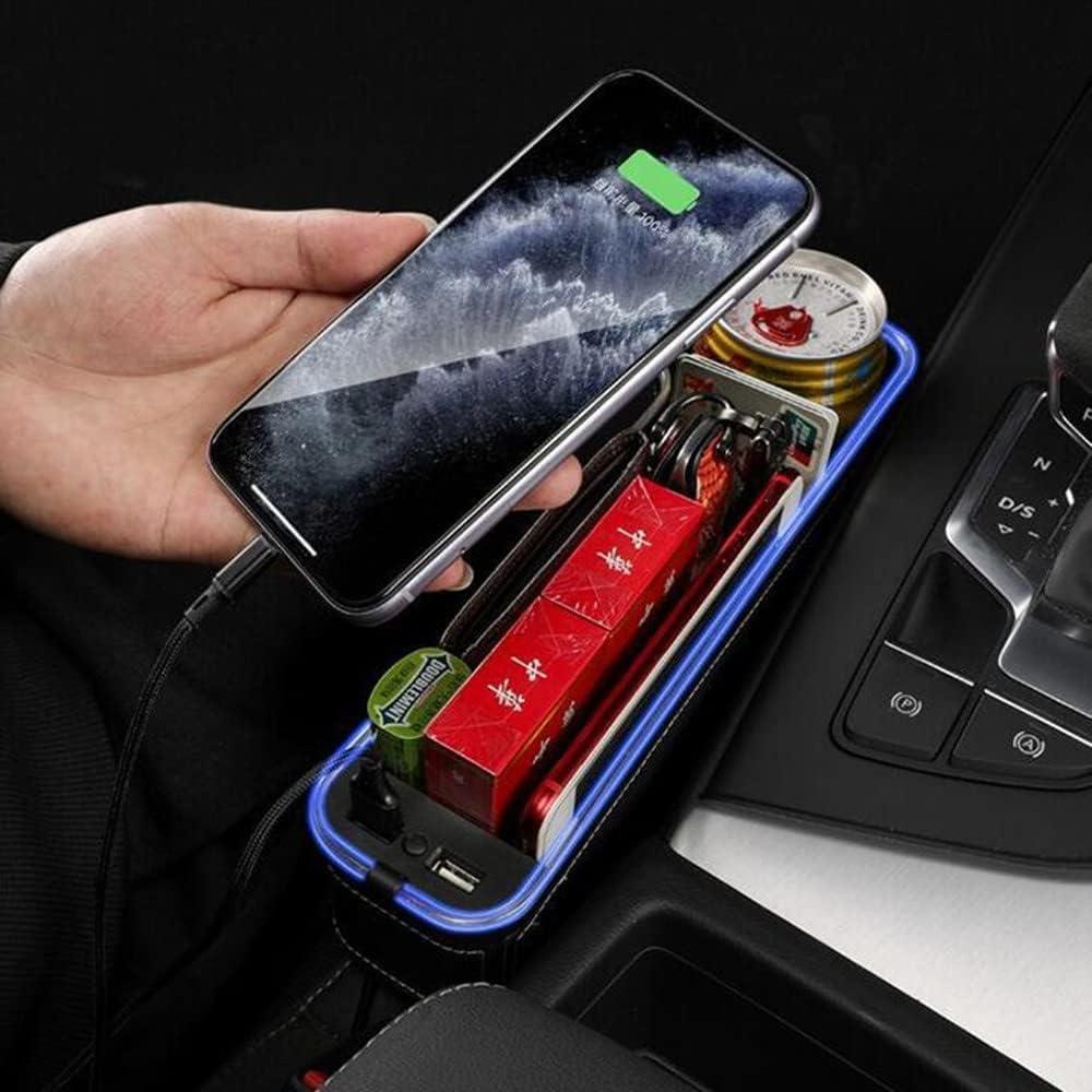Organizador Tumecos para Espacio entre Asientos de Coche con Luz y Carga USB