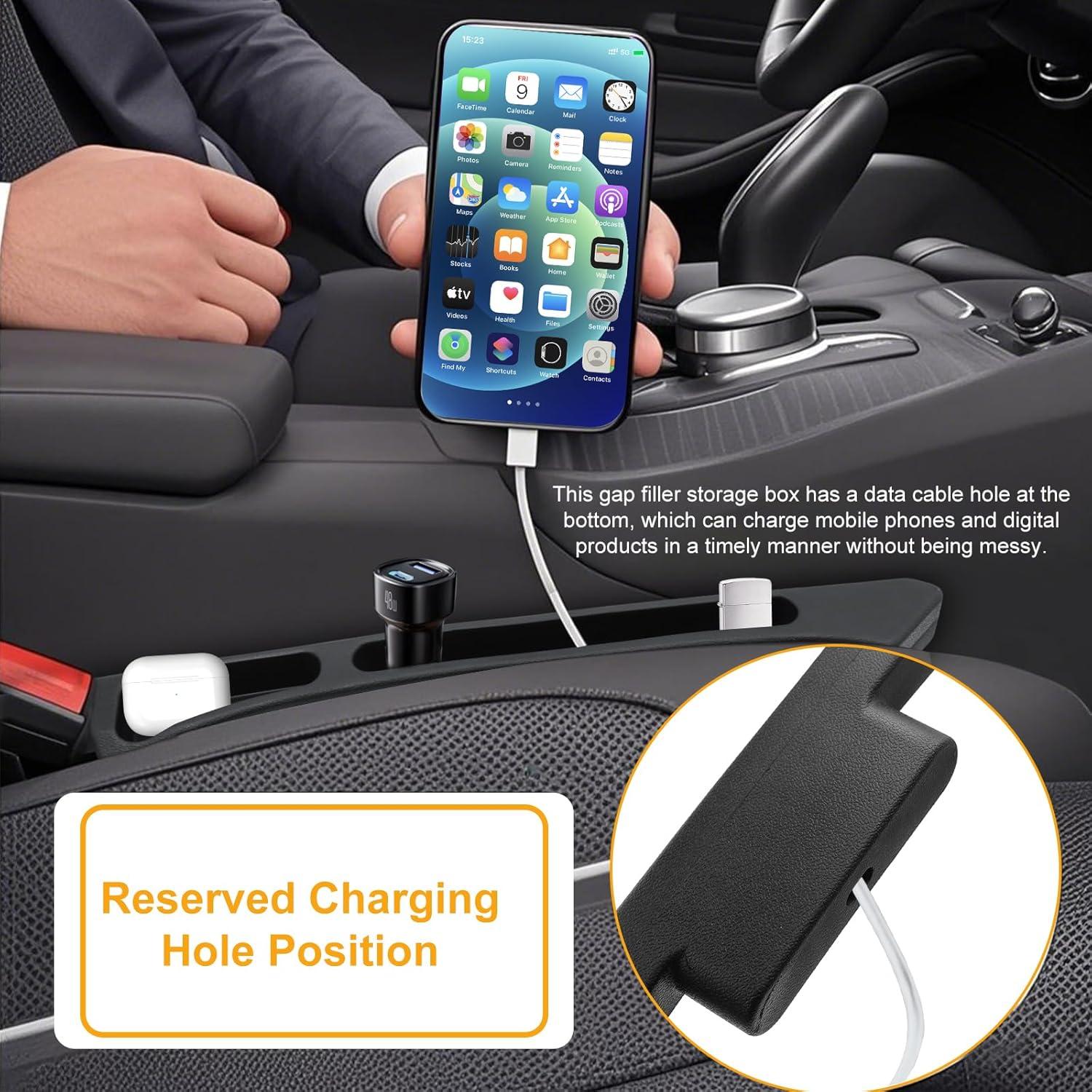 Relleno Espacio entre Asientos 2 Pack Aeloer Negro Universal