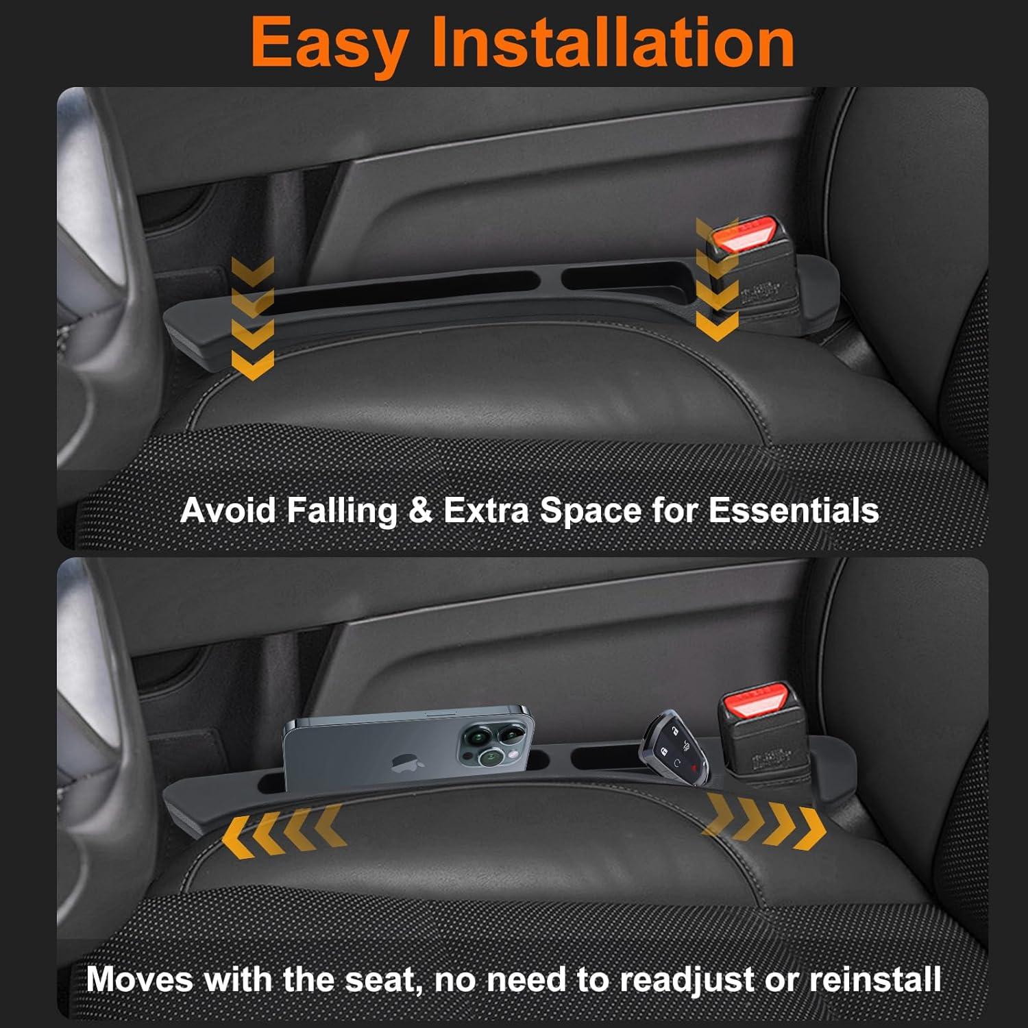 Relleno Espacio entre Asientos 2 Pack Aeloer Negro Universal