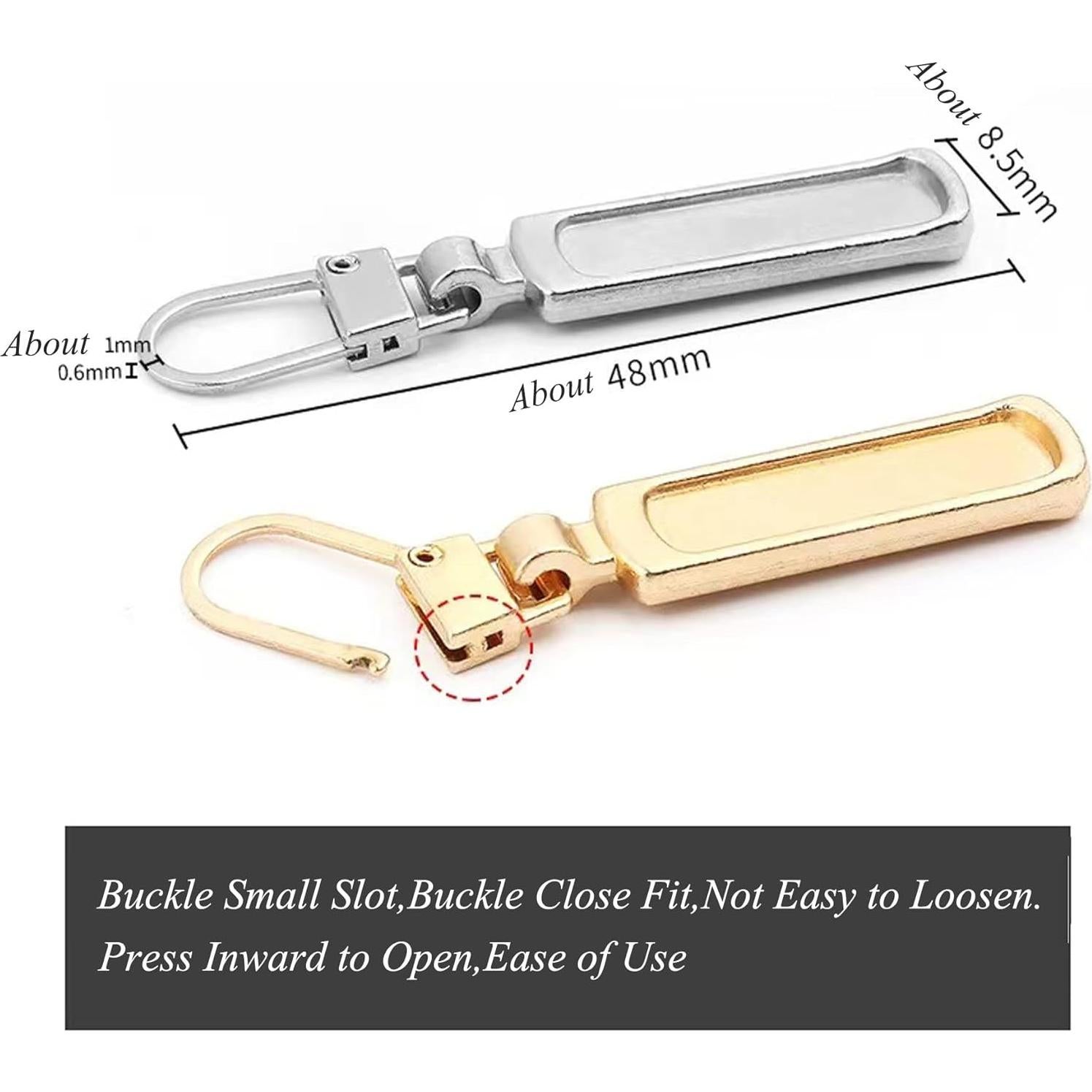 Tiradores de Cremallera YZSFIRM - 10 Piezas Metal Negro