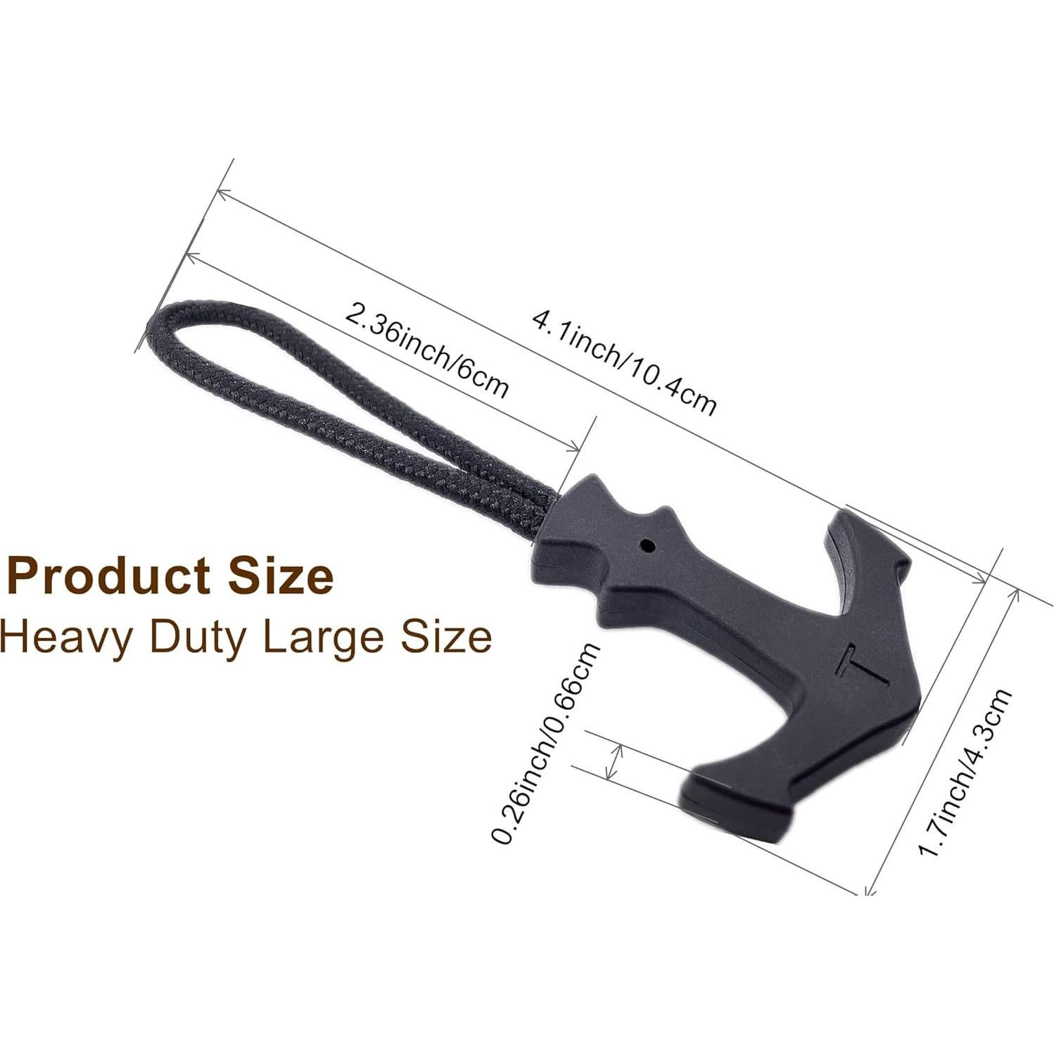 Tiradores de Cremallera de Paracord LDCRE 5 Piezas Negros