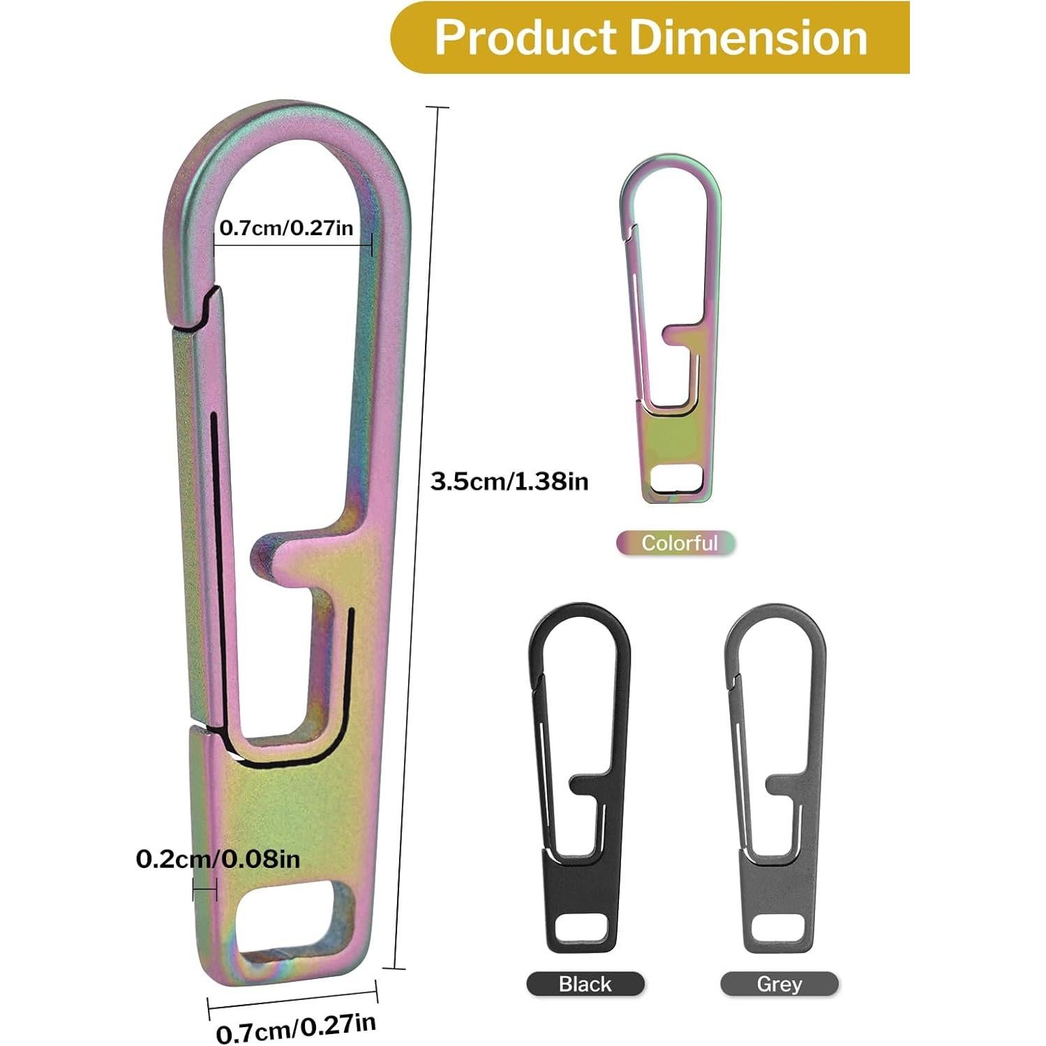 Tiradores de Cremallera VIPERADE VAT1 Titanio Universal 3.5cm