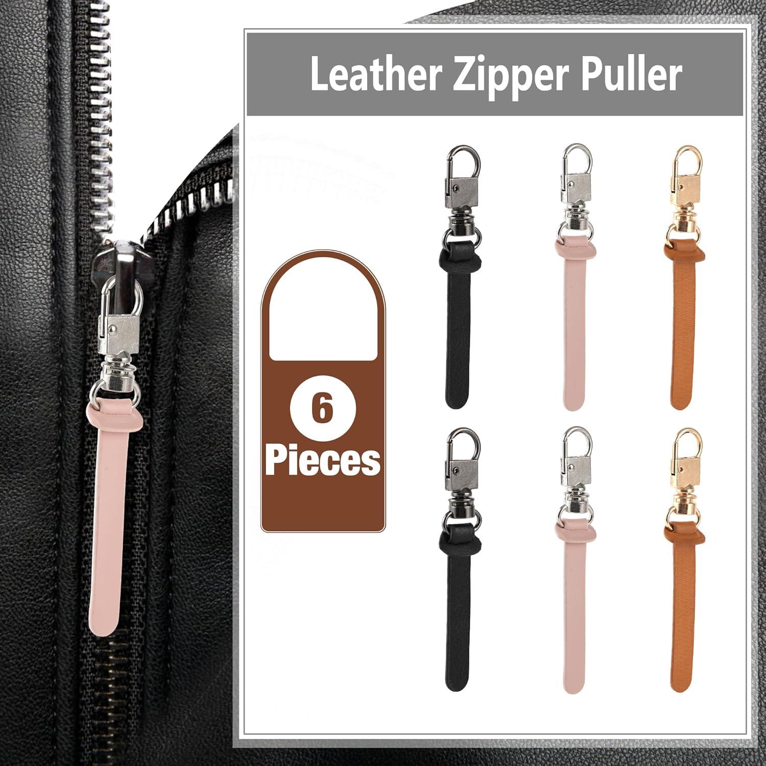 Tiradores de Cremallera Deoward de Cuero - 6 PCS, Multiuso