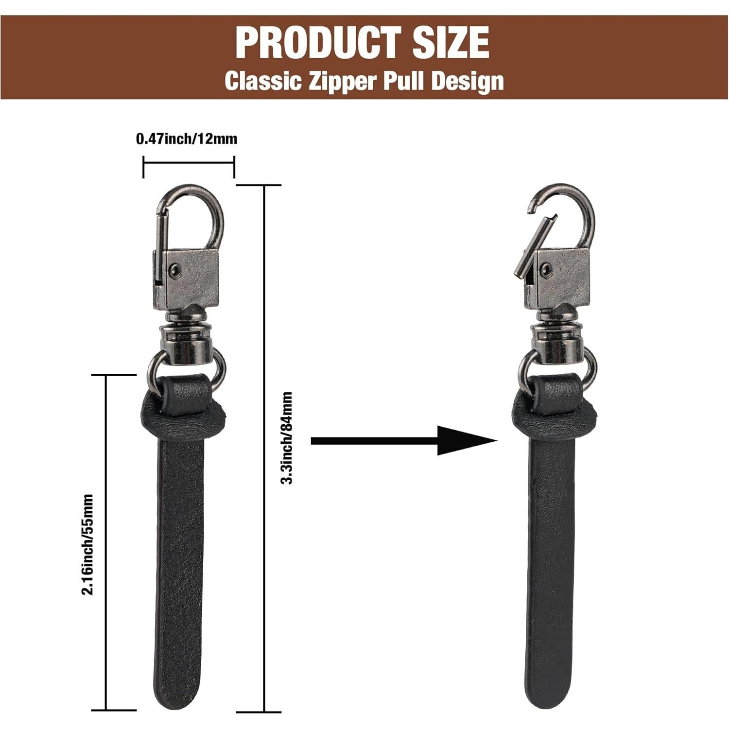 Tiradores de Cremallera Deoward de Cuero - 6 PCS, Multiuso