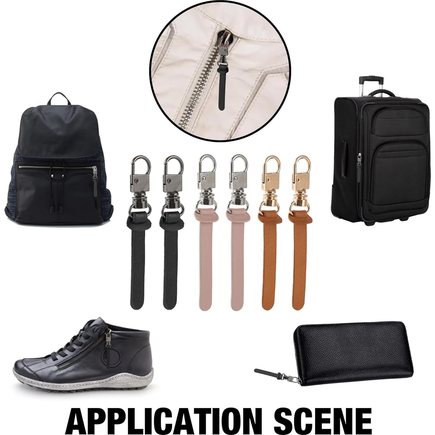 Tiradores de Cremallera Deoward de Cuero - 6 PCS, Multiuso