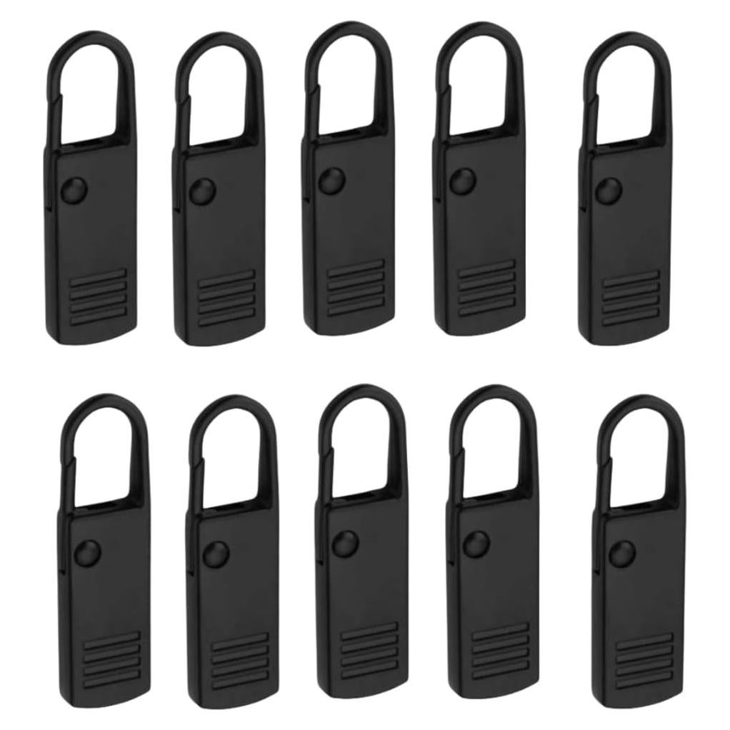 Reemplazo Tiradores de Cremallera QLXHBOT 10Pcs Negro