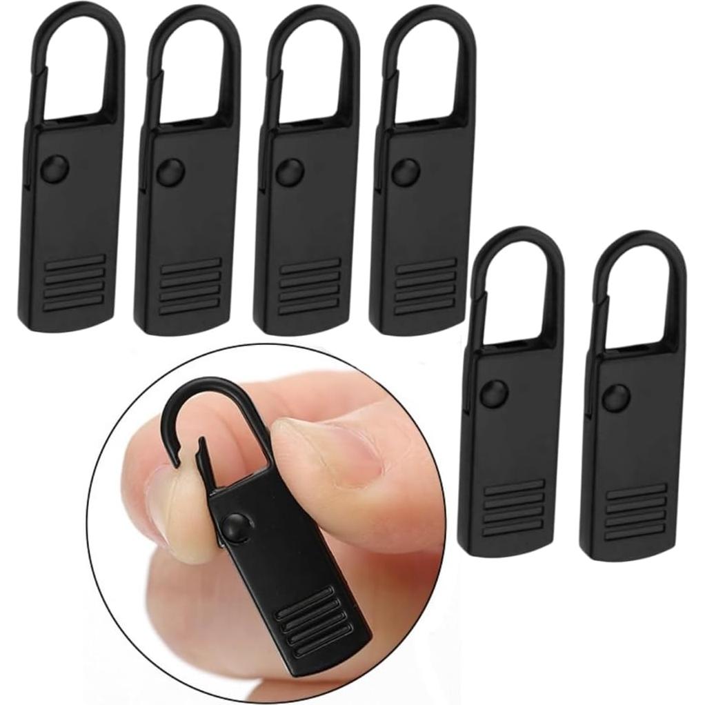 Reemplazo Tiradores de Cremallera QLXHBOT 10Pcs Negro