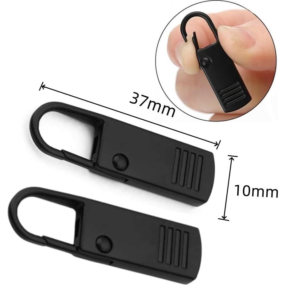 Reemplazo Tiradores de Cremallera QLXHBOT 10Pcs Negro
