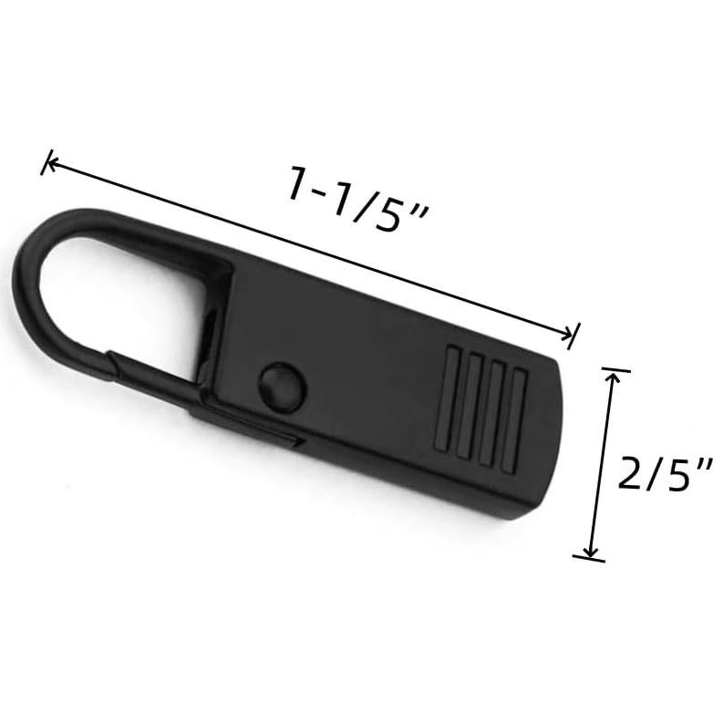 Reemplazo Tiradores de Cremallera QLXHBOT 10Pcs Negro