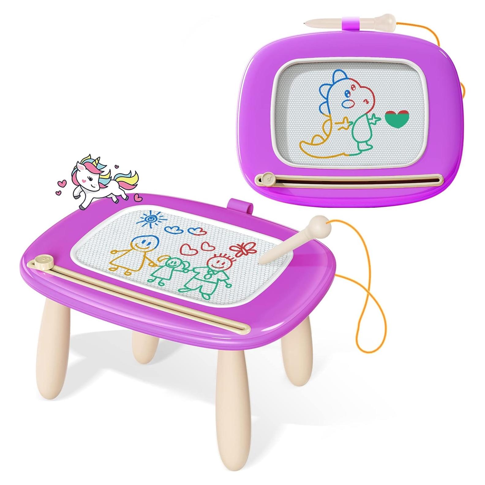 Kikidex Tabla de Dibujo Magnética para Niños 1-3 Años Púrpura