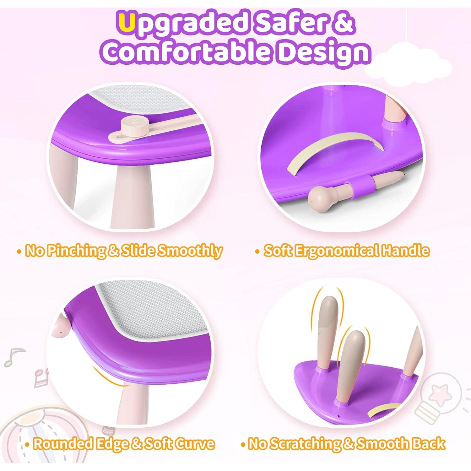 Kikidex Tabla de Dibujo Magnética para Niños 1-3 Años Púrpura