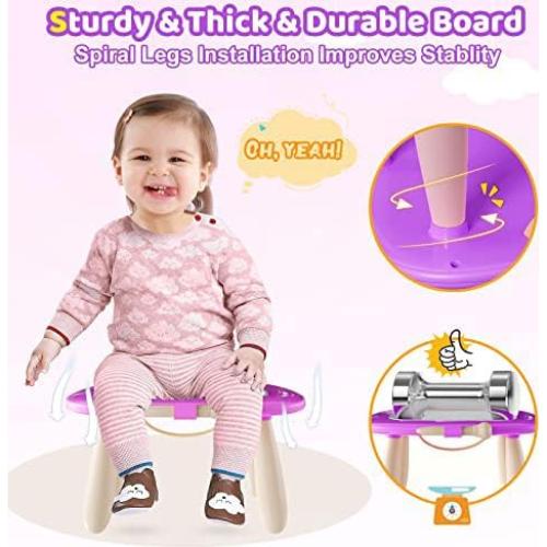 Kikidex Tabla de Dibujo Magnética para Niños 1-3 Años Púrpura