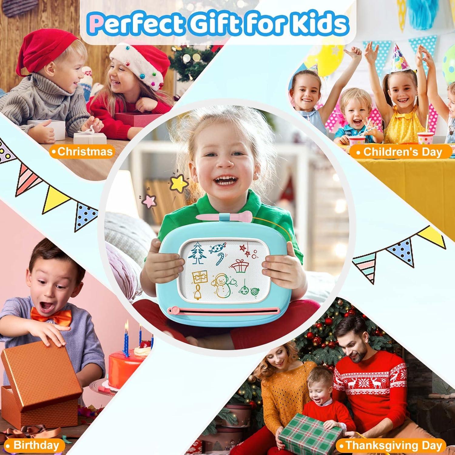 Kikidex Tabla de Dibujo Magnética para Niños 1-3 Años Púrpura