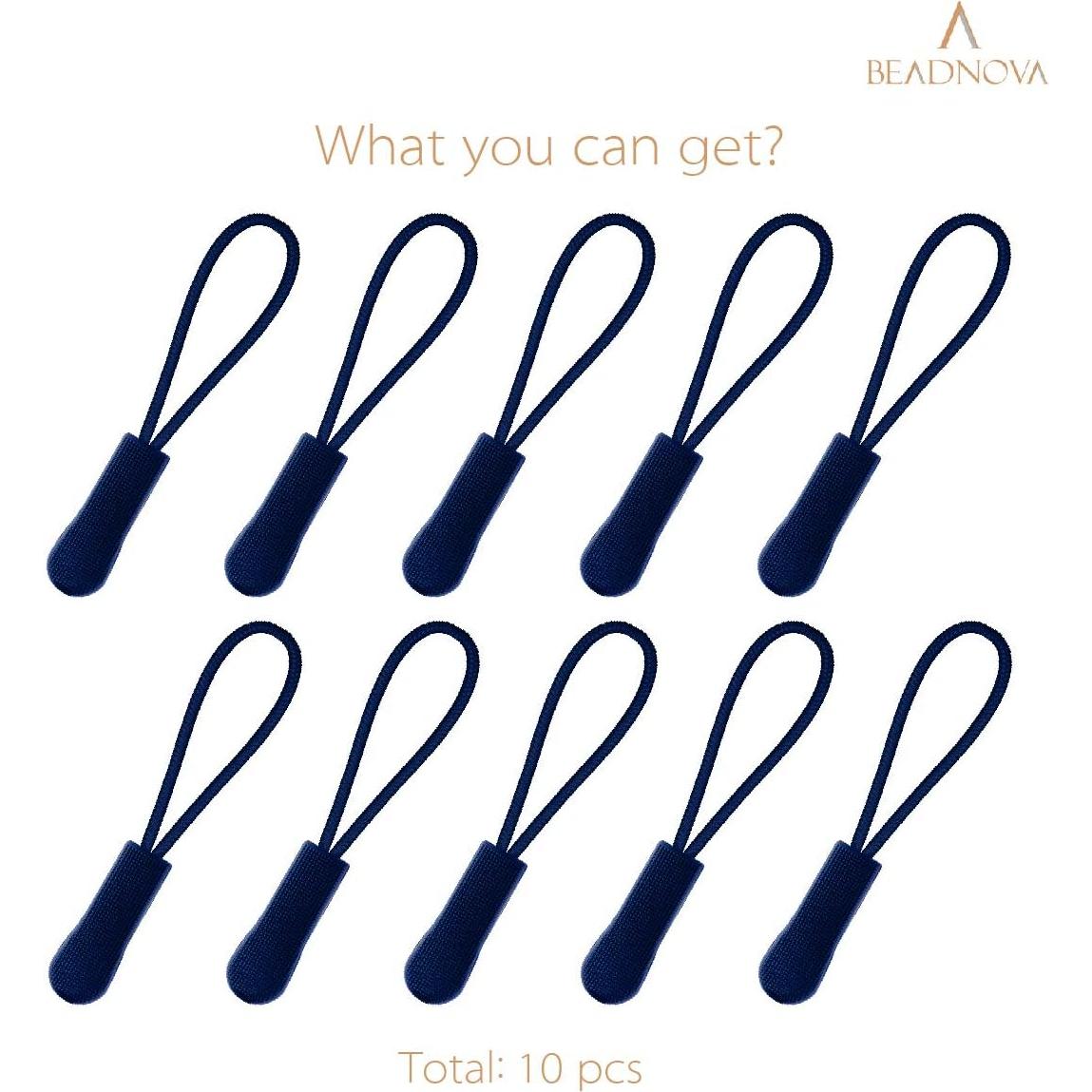 Tiradores de Cremallera BEADNOVA Azul Oscuro 10 Piezas