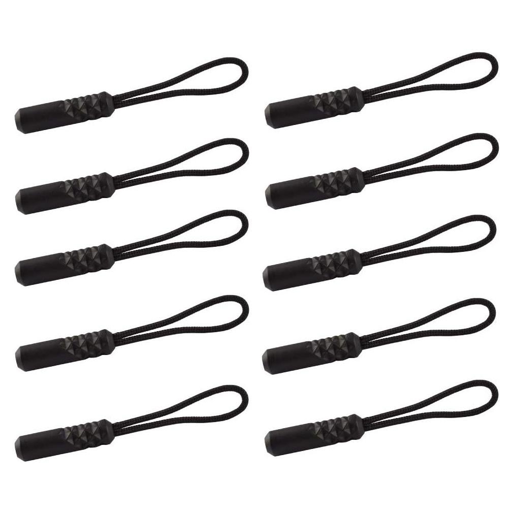 Tiradores de Cremallera CTZD Negro 10 Piezas Antideslizantes