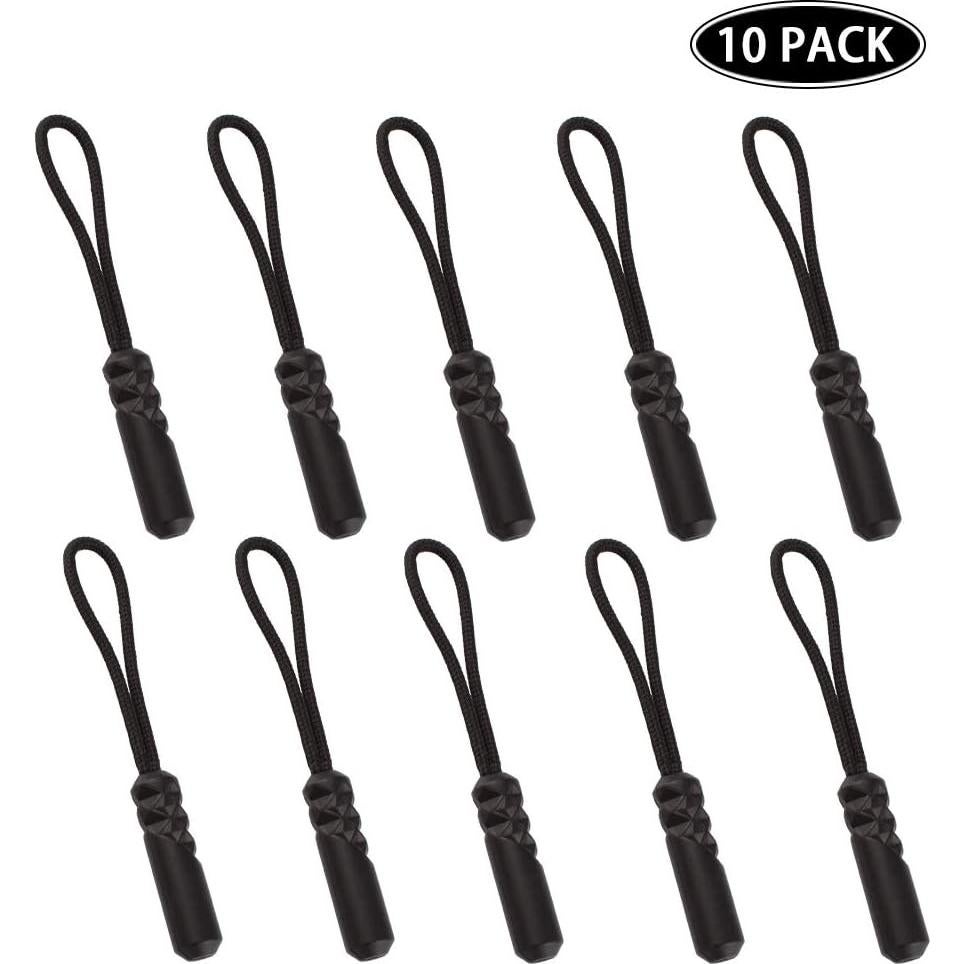 Tiradores de Cremallera CTZD Negro 10 Piezas Antideslizantes