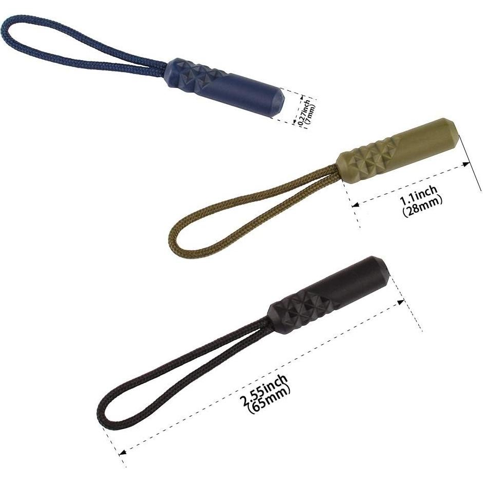 Tiradores de Cremallera CTZD Negro 10 Piezas Antideslizantes