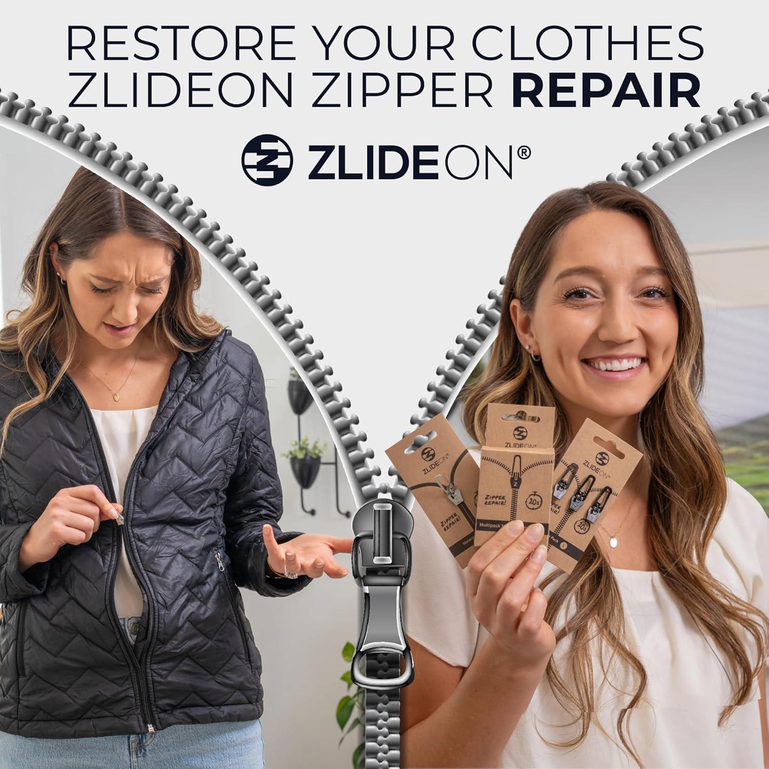 Reemplazo ZlideOn para Cremallera Metálica Negra - Tamaño L