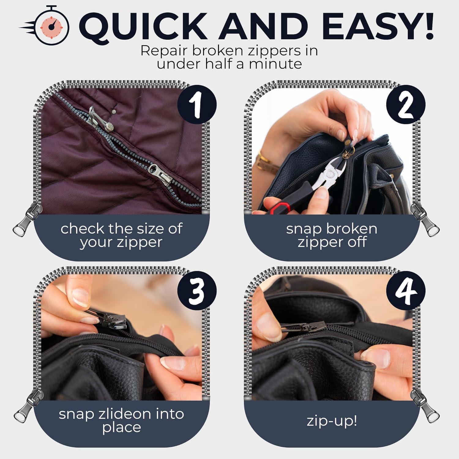 Reemplazo ZlideOn para Cremallera Metálica Negra - Tamaño L