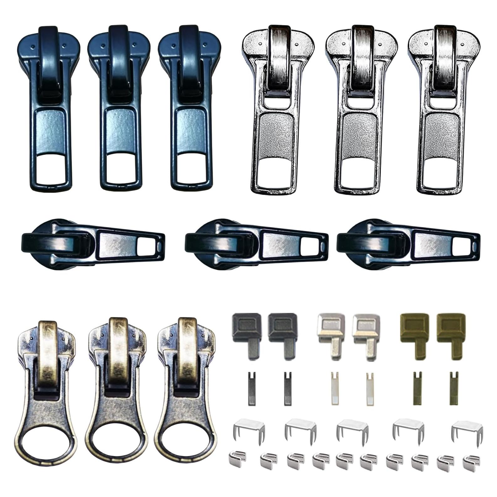 Kit de Reparación de Cremalleras 39 Pcs DMG168 #5 Metálico y Plástico