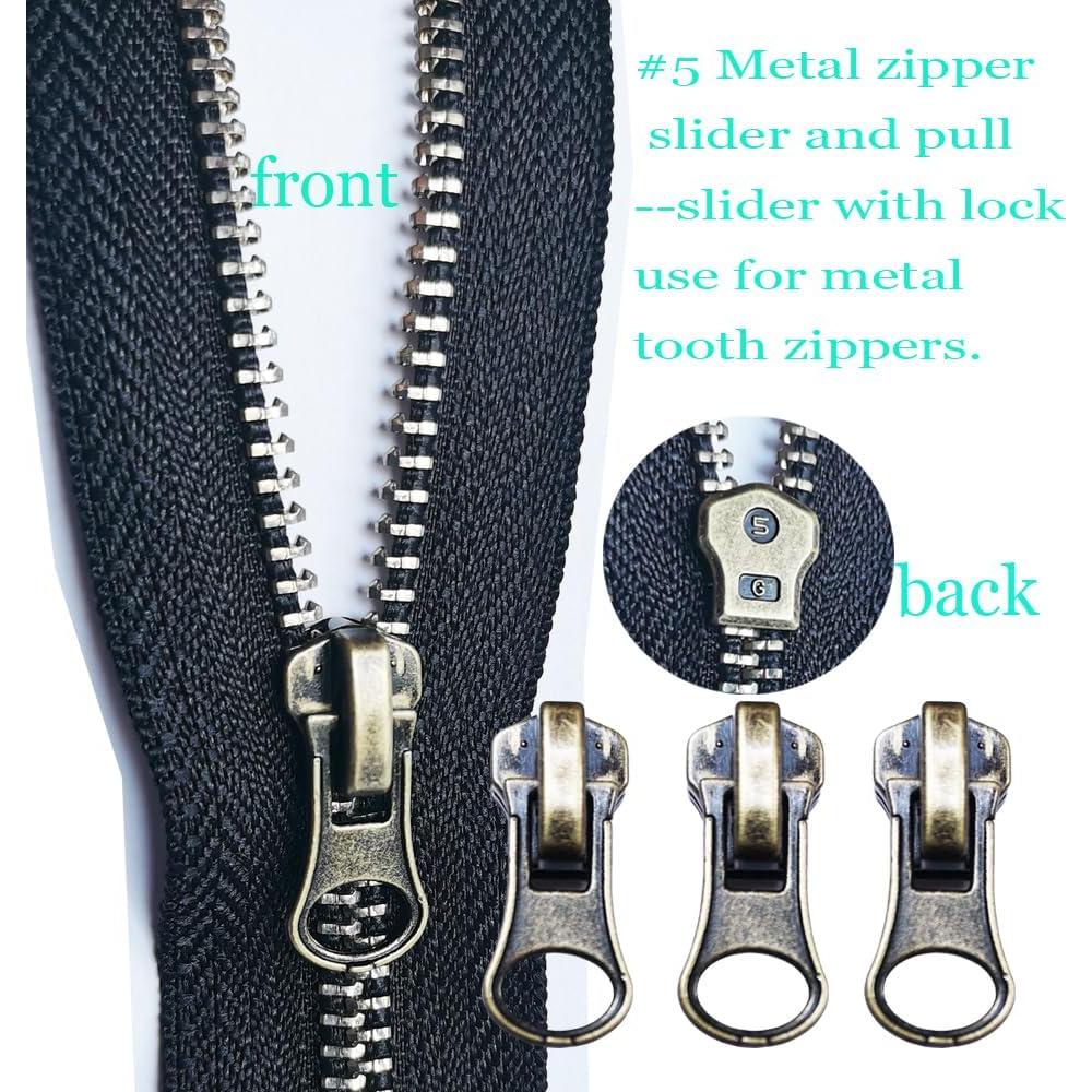 Kit de Reparación de Cremalleras 39 Pcs DMG168 #5 Metálico y Plástico