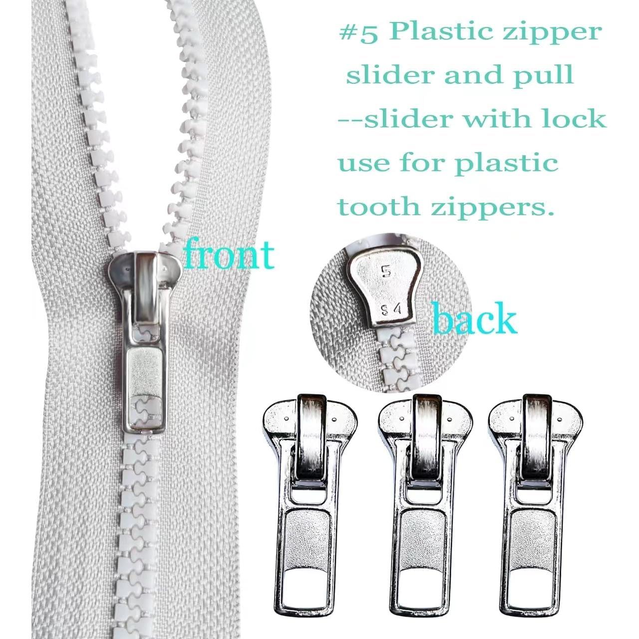 Kit de Reparación de Cremalleras 39 Pcs DMG168 #5 Metálico y Plástico