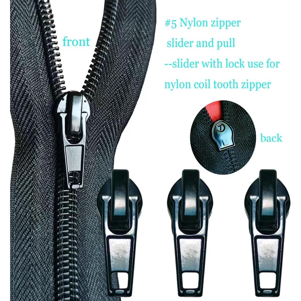 Kit de Reparación de Cremalleras 39 Pcs DMG168 #5 Metálico y Plástico