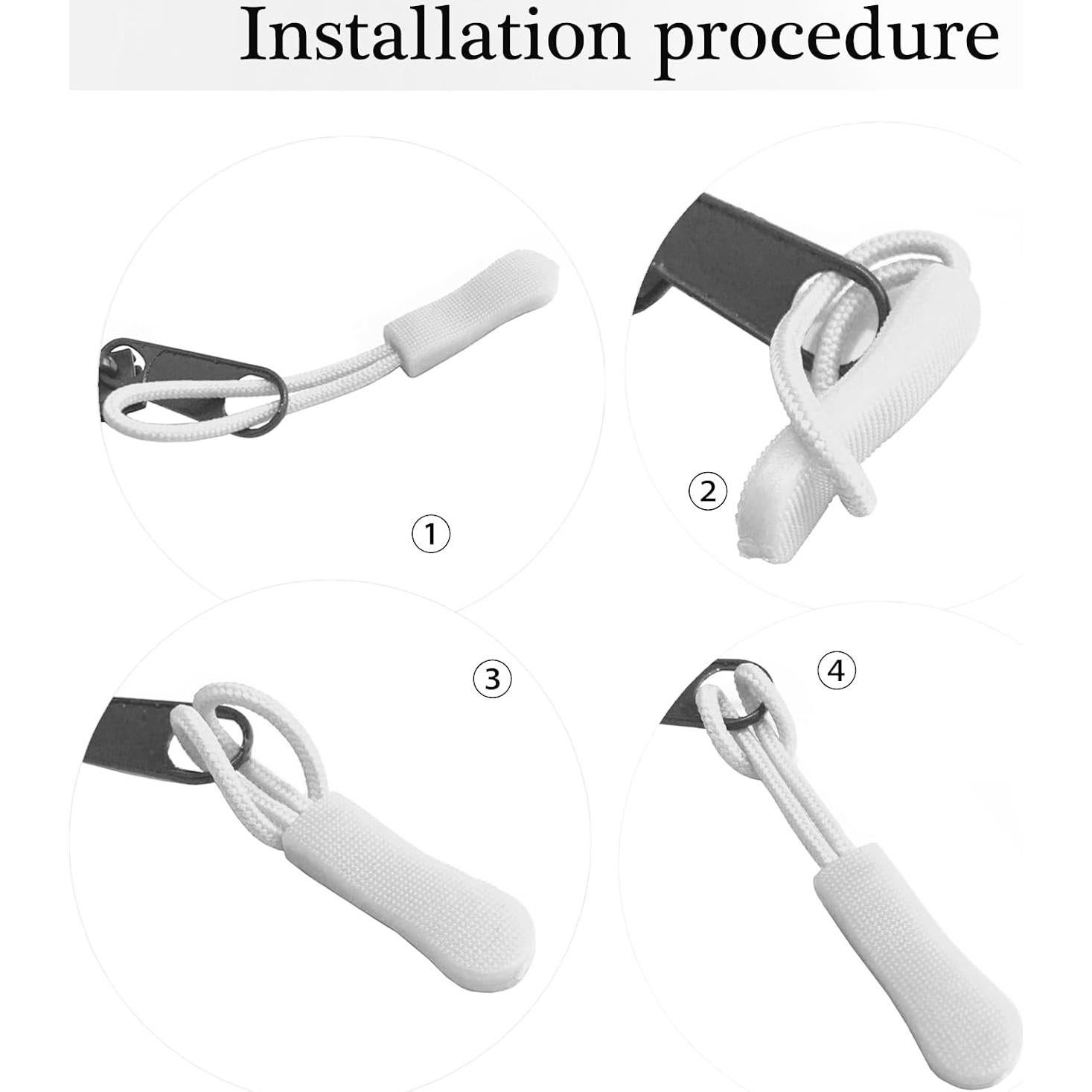 10 Pcs Tiradores de Cremallera Fbshicung Blanco 65mm