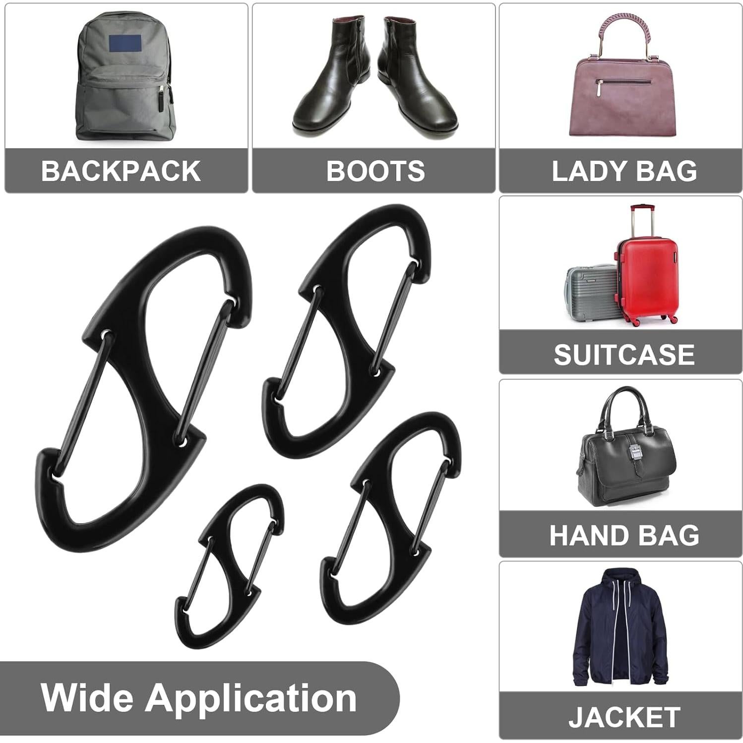 Cierres de Cremallera Antirrobo FENGWANGLI 20 Pcs Negro