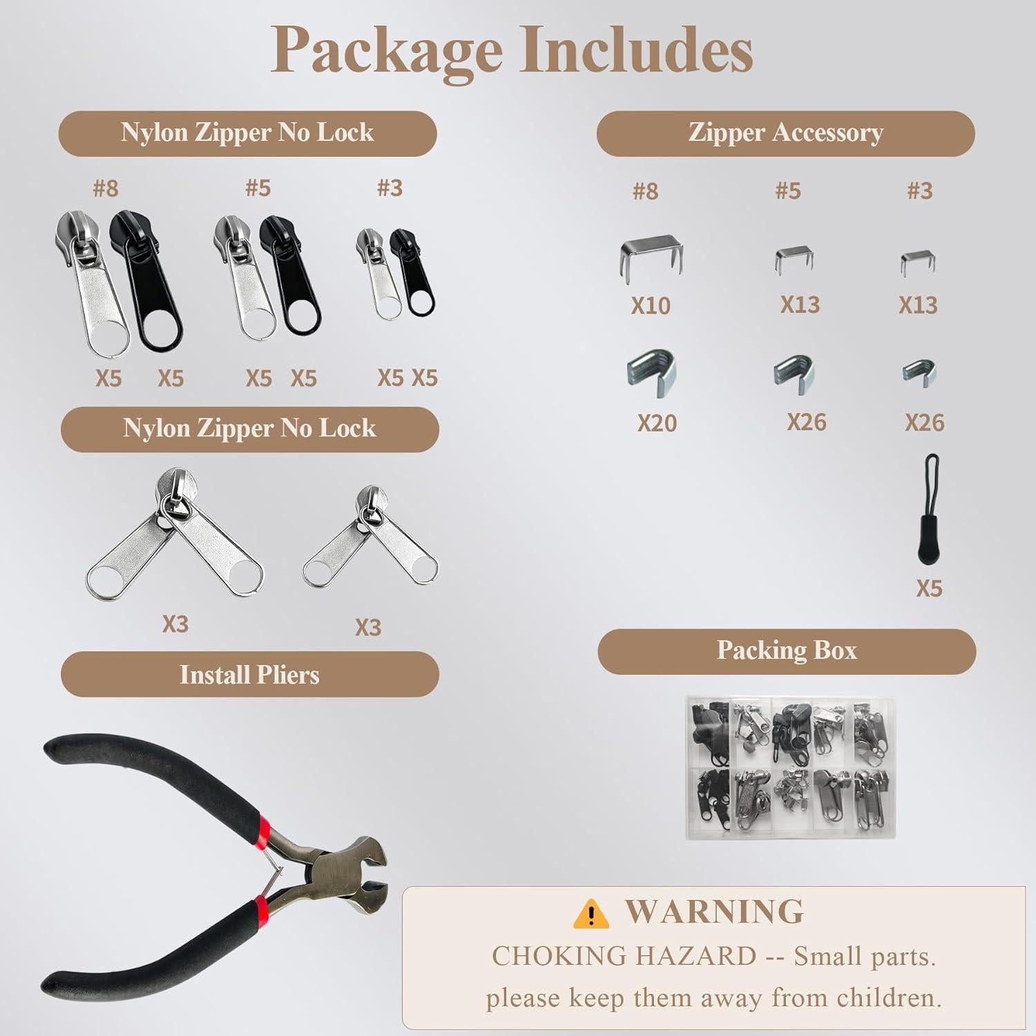 Kit de Reparación de Cremalleras Vintrex 150 Piezas Multiusos